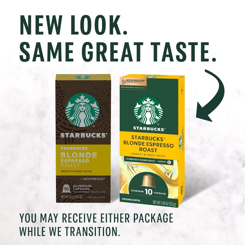 slide 3 of 9, Starbucks by Nespresso Original Line Pods Light Roast Coffee Blonde Espresso Roast - 10ct, 10 ct