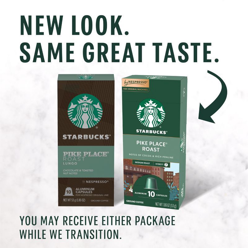 slide 3 of 9, Starbucks by Nespresso Original Line Pods Medium Roast Coffee Pike Place Roast - 10ct, 10 ct