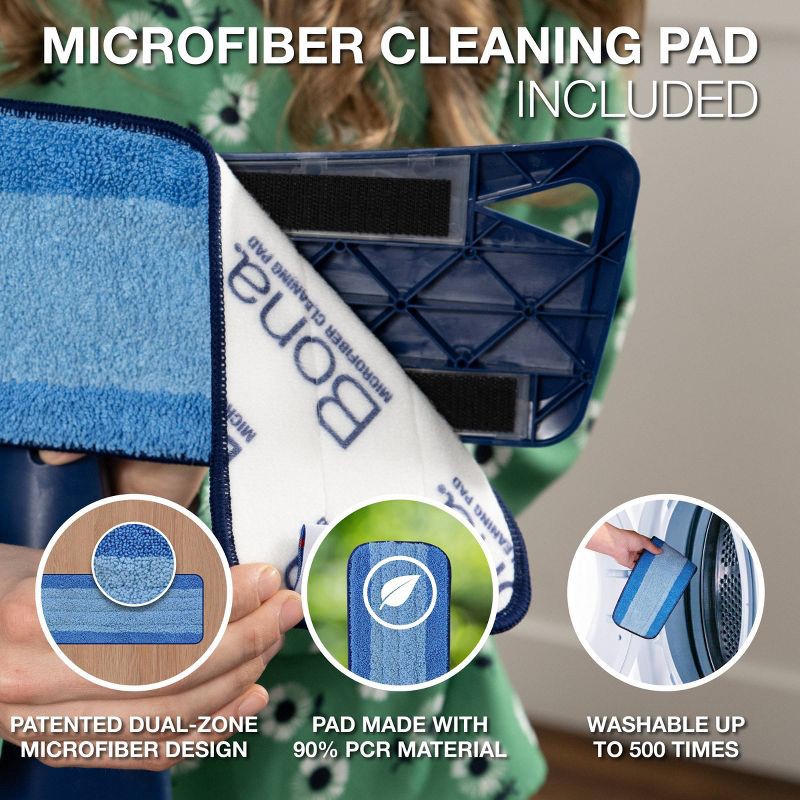 slide 3 of 9, Bona Floor Mop Starter Kit - 1 Spray Mop, 1 Reusable Microfiber Pad, 1 Refillable Multi Surface Floor Cleaner Liquid, 1 ct