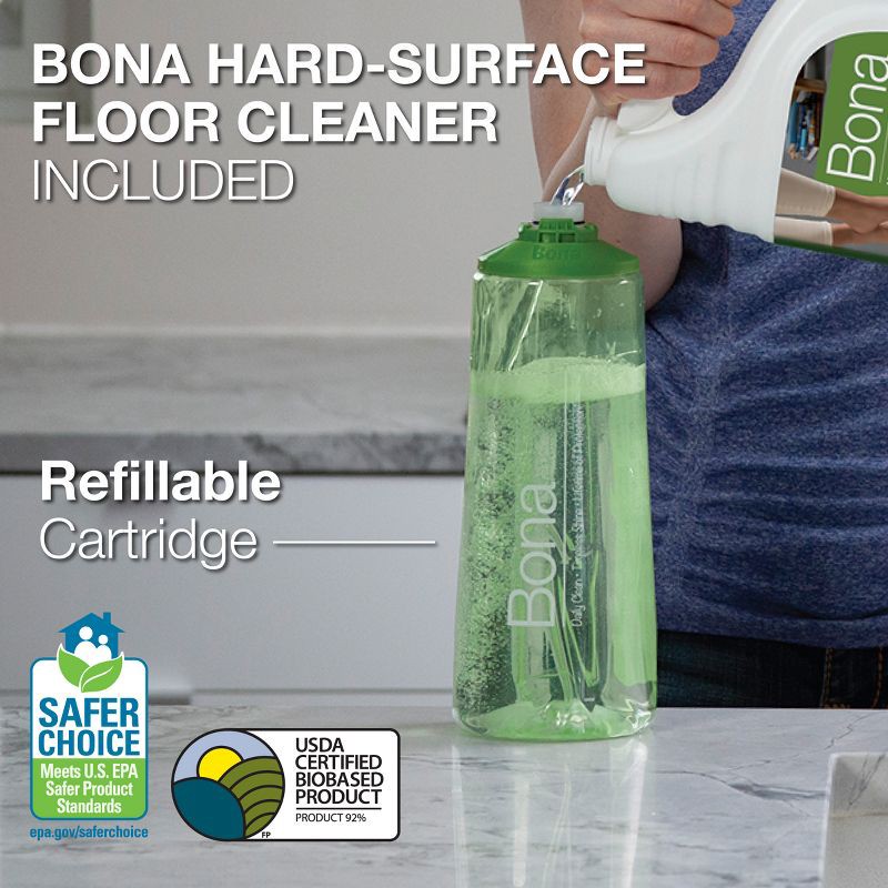 slide 4 of 11, Bona Floor Mop Starter Kit - 1 Spray Mop, 1 Reusable Microfiber Pad, 1 Refillable Multi Surface Floor Cleaner Liquid, 1 ct