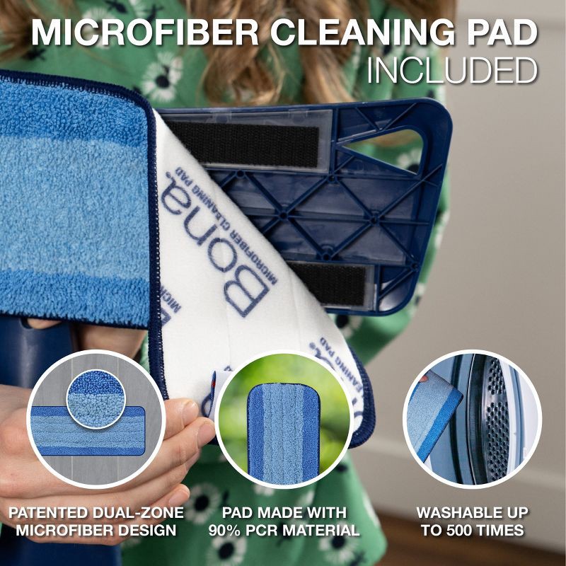 slide 5 of 11, Bona Floor Mop Starter Kit - 1 Spray Mop, 1 Reusable Microfiber Pad, 1 Refillable Multi Surface Floor Cleaner Liquid, 1 ct