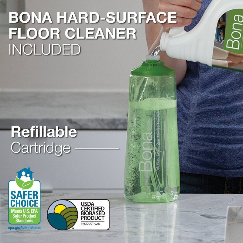 slide 5 of 10, Bona Floor Mop Starter Kit - 1 Spray Mop, 1 Reusable Microfiber Pad, 1 Refillable Multi Surface Floor Cleaner Liquid, 1 ct