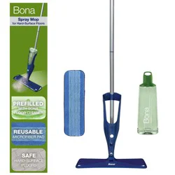 Bona Floor Mop Starter Kit - 1 Spray Mop, 1 Reusable Microfiber Pad, 1 Refillable Multi Surface Floor Cleaner Liquid