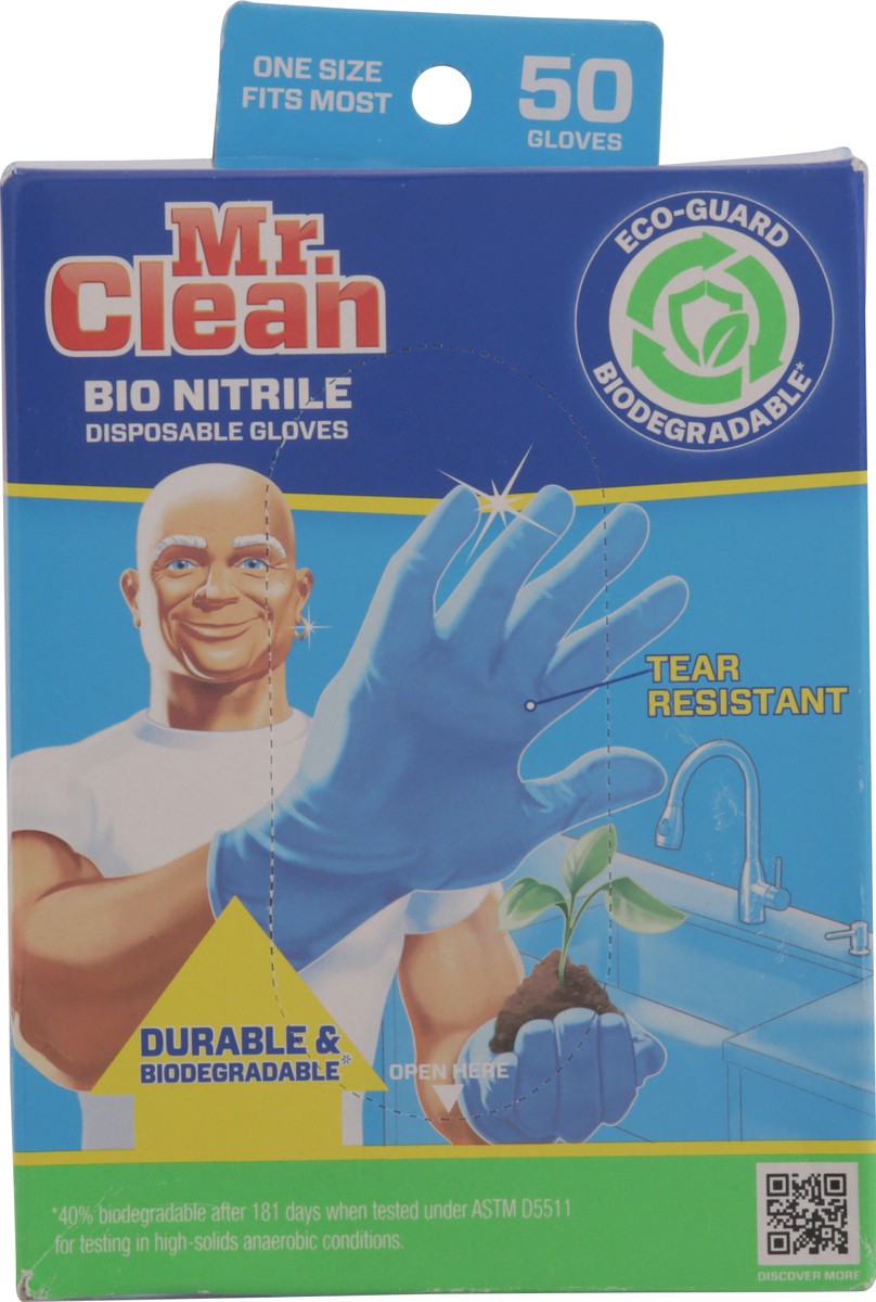 slide 6 of 11, Mr. Clean Bio Nitrile Disposable One Size Fits Most Gloves 50 Each, 50 ct