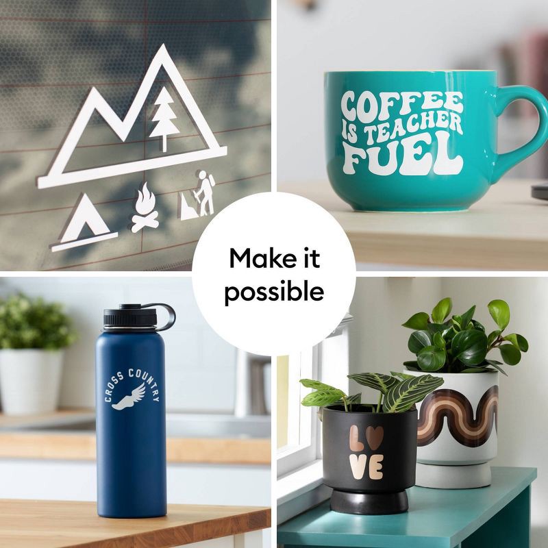 slide 4 of 9, Cricut Premium Permanent Vinyl Sampler Brights: Multicolor Craft Cutting Material for All Cricut Machines, 12"x12", 6 Pack, 6 ct