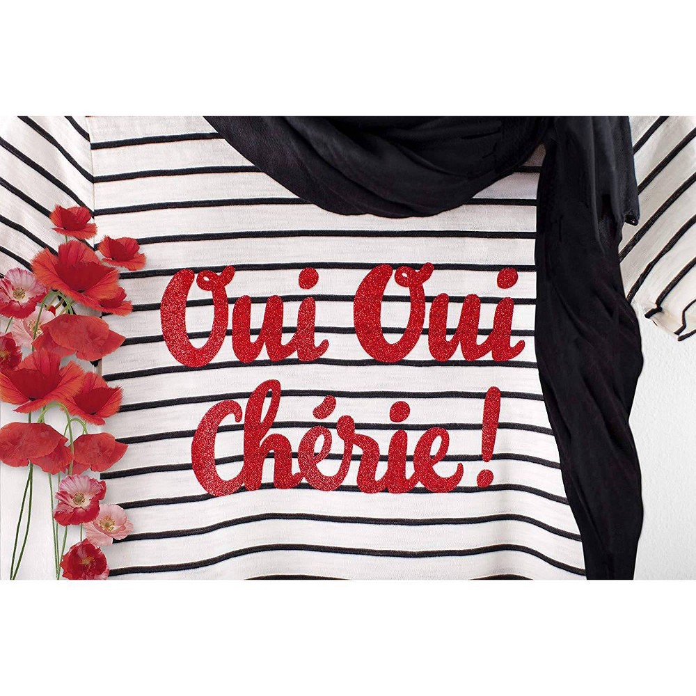 slide 4 of 4, Cricut 12"x19" Glitter Iron-On - Red, 1 ct