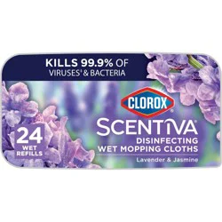 Clorox Scentiva Disinfecting Wet Mopping Cloths - Lavender & Jasmine - 24ct