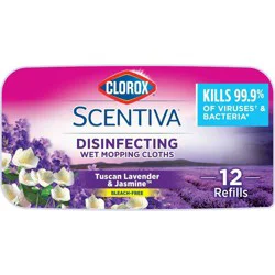 Clorox Scentiva Disinfecting Wet Mopping Cloths – Tuscan Lavender & Jasmine - 12ct