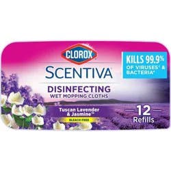 Clorox Scentiva Disinfecting Wet Mopping Cloths – Tuscan Lavender & Jasmine - 12ct