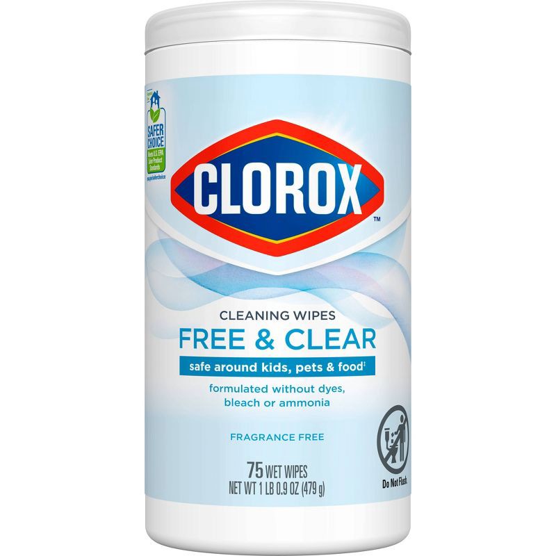 slide 2 of 15, Clorox Free & Clear Wipes - 75ct, 75 ct