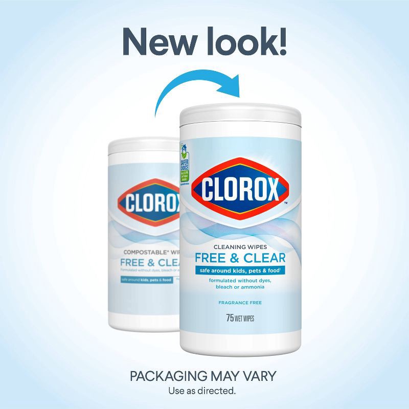 slide 3 of 15, Clorox Free & Clear Wipes - 75ct, 75 ct