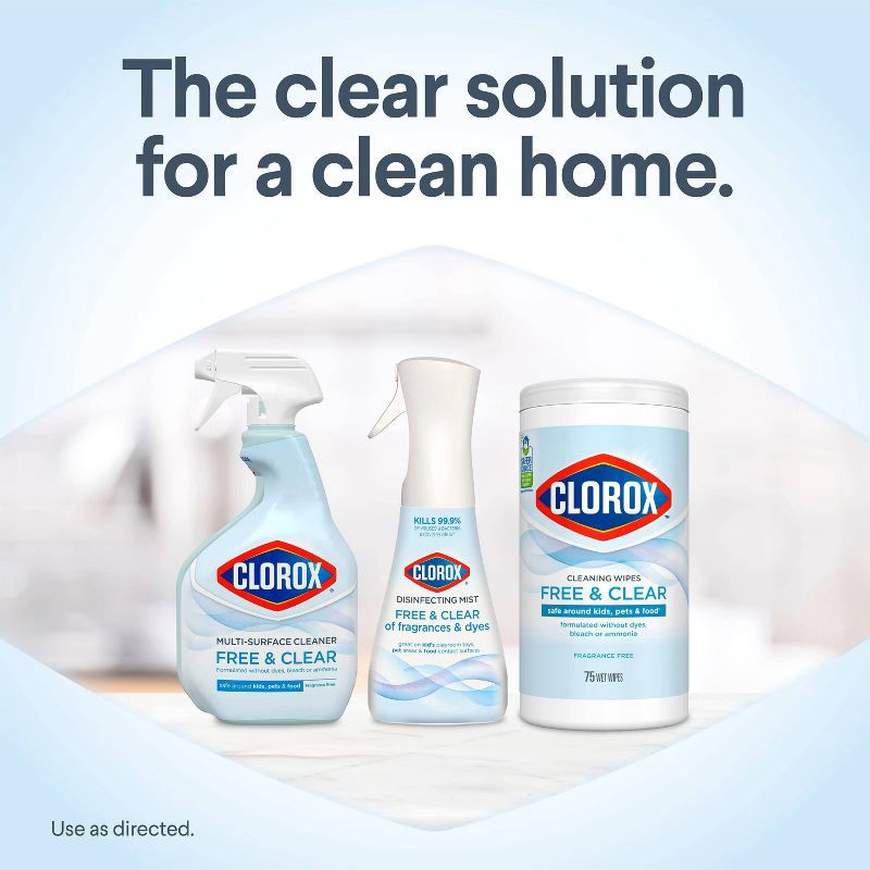 slide 9 of 15, Clorox Free & Clear Wipes - 75ct, 75 ct