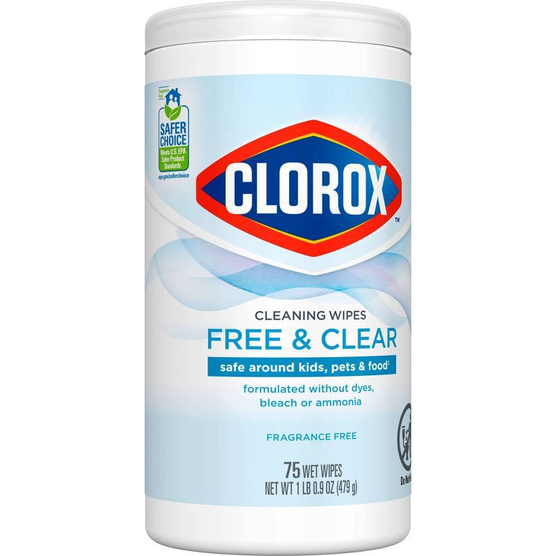 slide 10 of 15, Clorox Free & Clear Wipes - 75ct, 75 ct