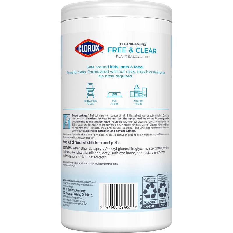 slide 11 of 15, Clorox Free & Clear Wipes - 75ct, 75 ct