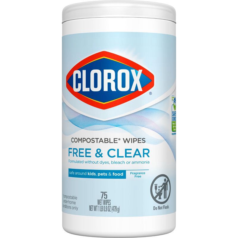 slide 6 of 14, Clorox Free & Clear Wipes - 75ct, 75 ct