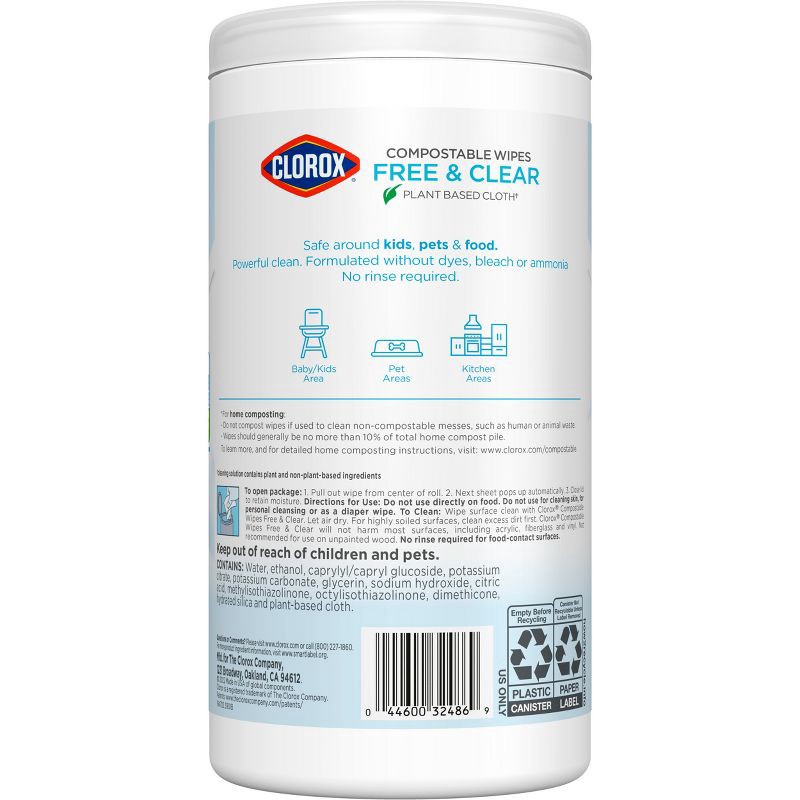 slide 10 of 14, Clorox Free & Clear Wipes - 75ct, 75 ct