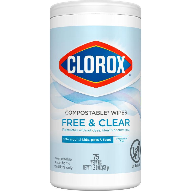 slide 1 of 14, Clorox Free & Clear Wipes - 75ct, 75 ct