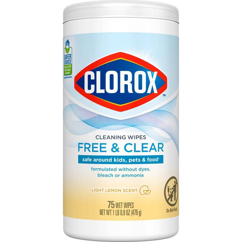slide 2 of 14, Clorox Lemon Free & Clear Wipes - 75ct, 75 ct