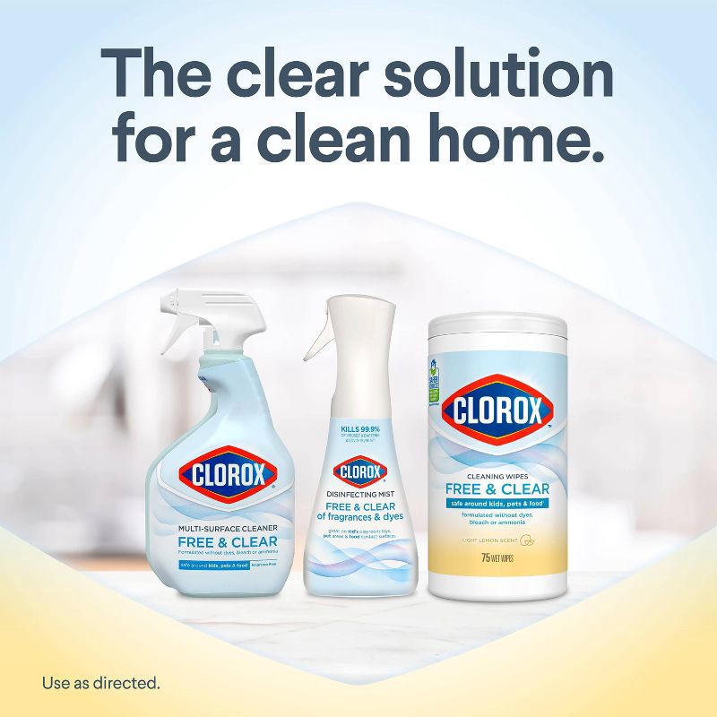 slide 8 of 14, Clorox Lemon Free & Clear Wipes - 75ct, 75 ct