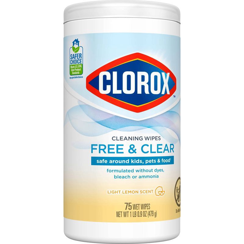 slide 9 of 14, Clorox Lemon Free & Clear Wipes - 75ct, 75 ct