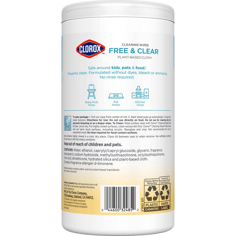 slide 10 of 14, Clorox Lemon Free & Clear Wipes - 75ct, 75 ct