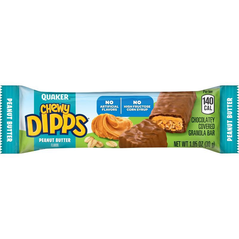 slide 3 of 8, Quaker Chewy Dipps Peanut Butter Granola Bars - 14.8oz/14ct, 14.8 oz, 14 ct