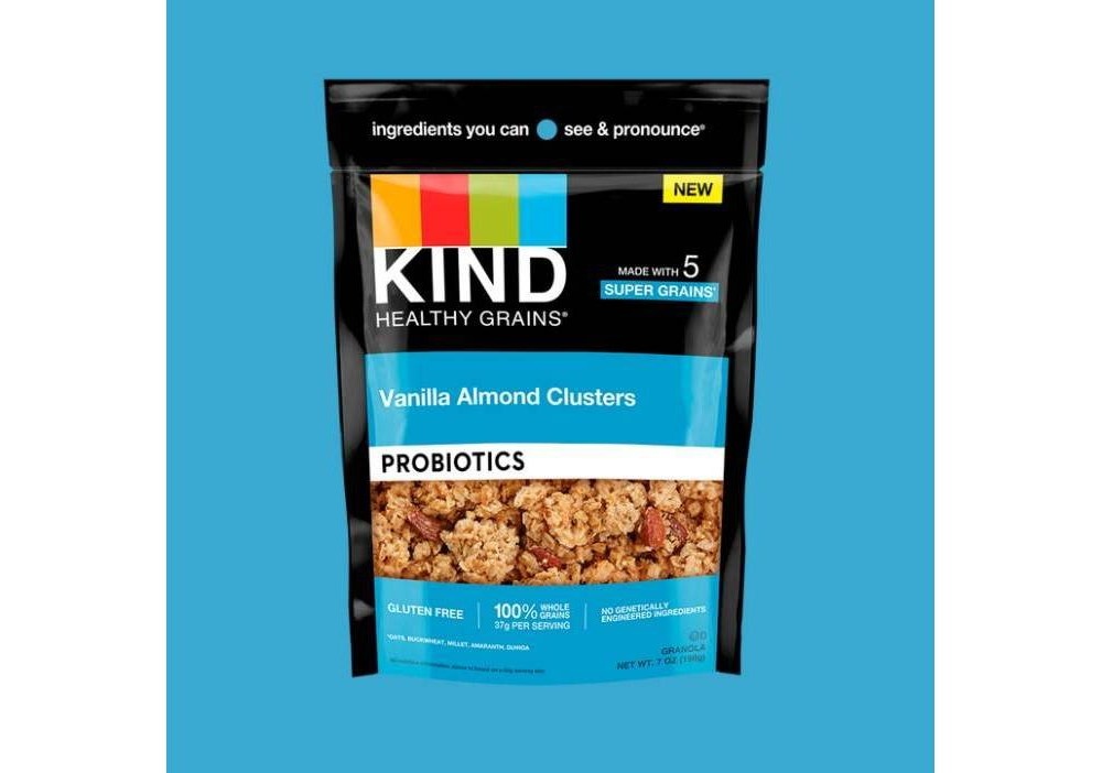 slide 2 of 3, KIND Vanilla Almond Probiotic Clusters, 7 oz