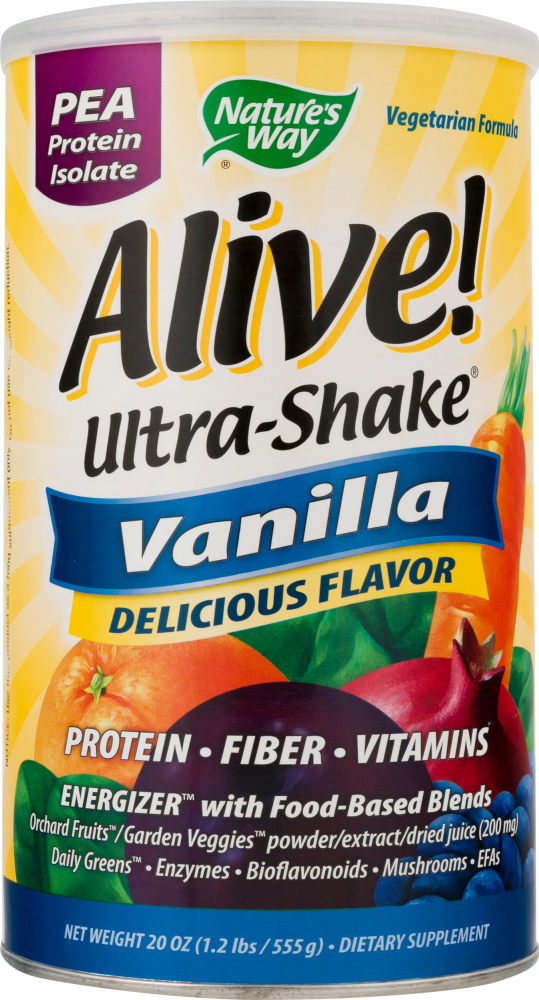 slide 1 of 1, Alive! Vanilla Pea Protein Shake Mix, 20.8 oz