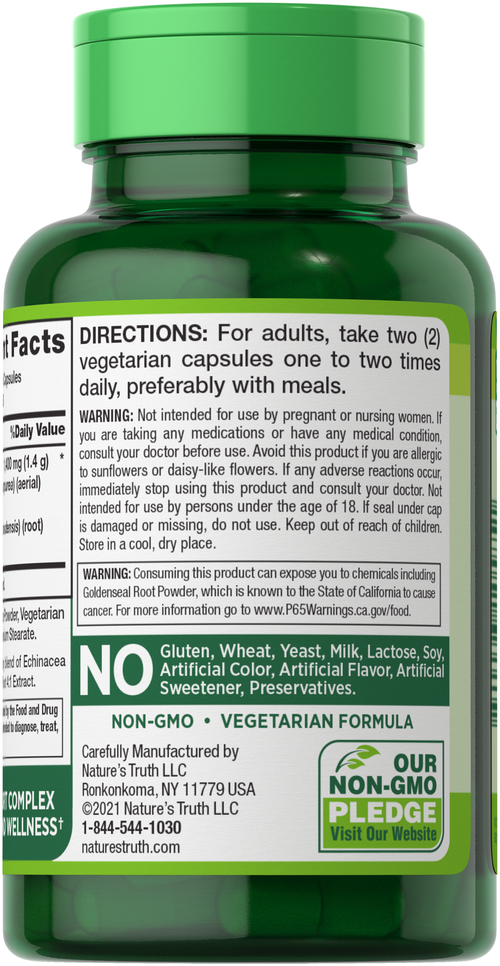 slide 3 of 4, Nature's Truth Echinacea & Goldenseal Root 1,400 mg**, 100 ct