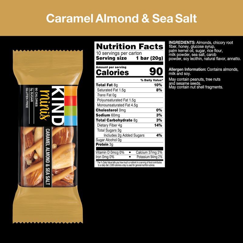 slide 4 of 7, KIND Minis Caramel Almond Sea Salt - 7oz/10ct, 10 ct; 7 oz