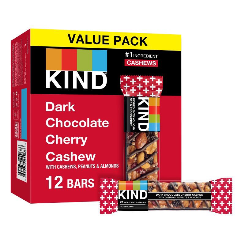 slide 1 of 6, KIND Bars Dark Cherry Cashew Gluten Free Snacks - 12ct, 12 ct