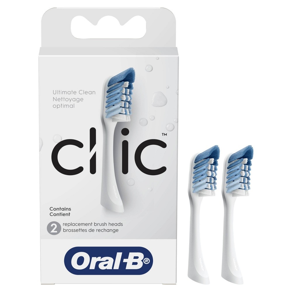 slide 2 of 8, Oral-B Clic Toothbrush Replacement Brush Heads White, 2 ct
