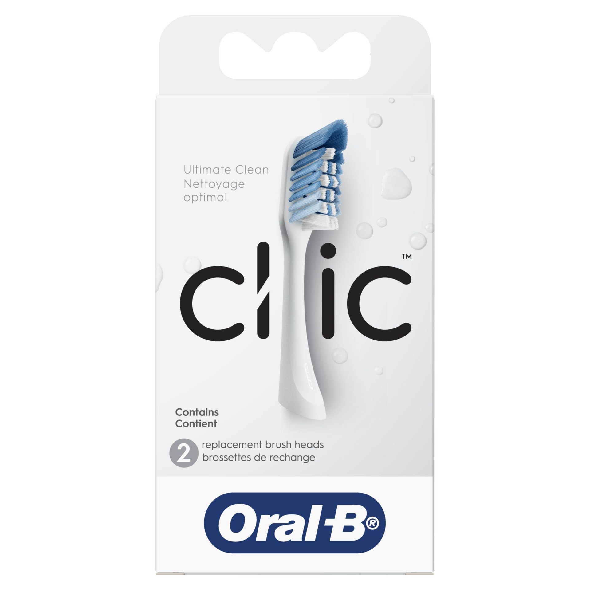 slide 1 of 8, Oral-B Clic Toothbrush Replacement Brush Heads White, 2 ct
