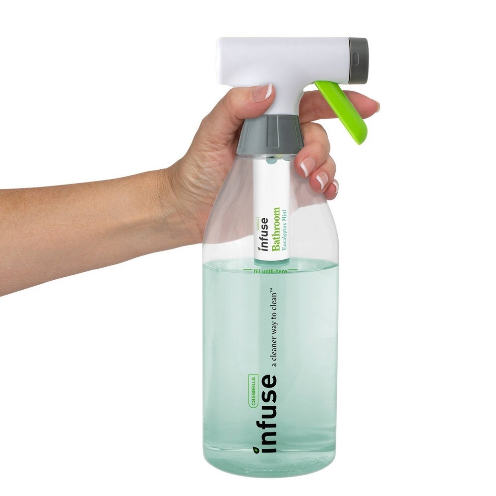 slide 4 of 8, Casabella Infuse Bathroom Cleaner - 1 Refillable Spray Bottle 1 Cleaning Spray Concentrate - Eucalyptus Mint, 1 ct