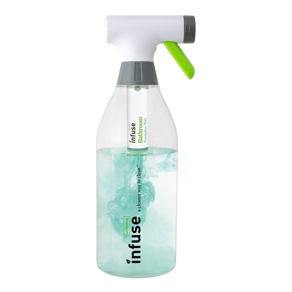 slide 6 of 8, Casabella Infuse Bathroom Cleaner - 1 Refillable Spray Bottle 1 Cleaning Spray Concentrate - Eucalyptus Mint, 1 ct