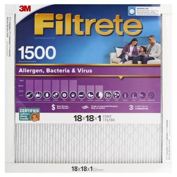 slide 1 of 1, 3M High Performance 1500 Air Filter, 1 ct