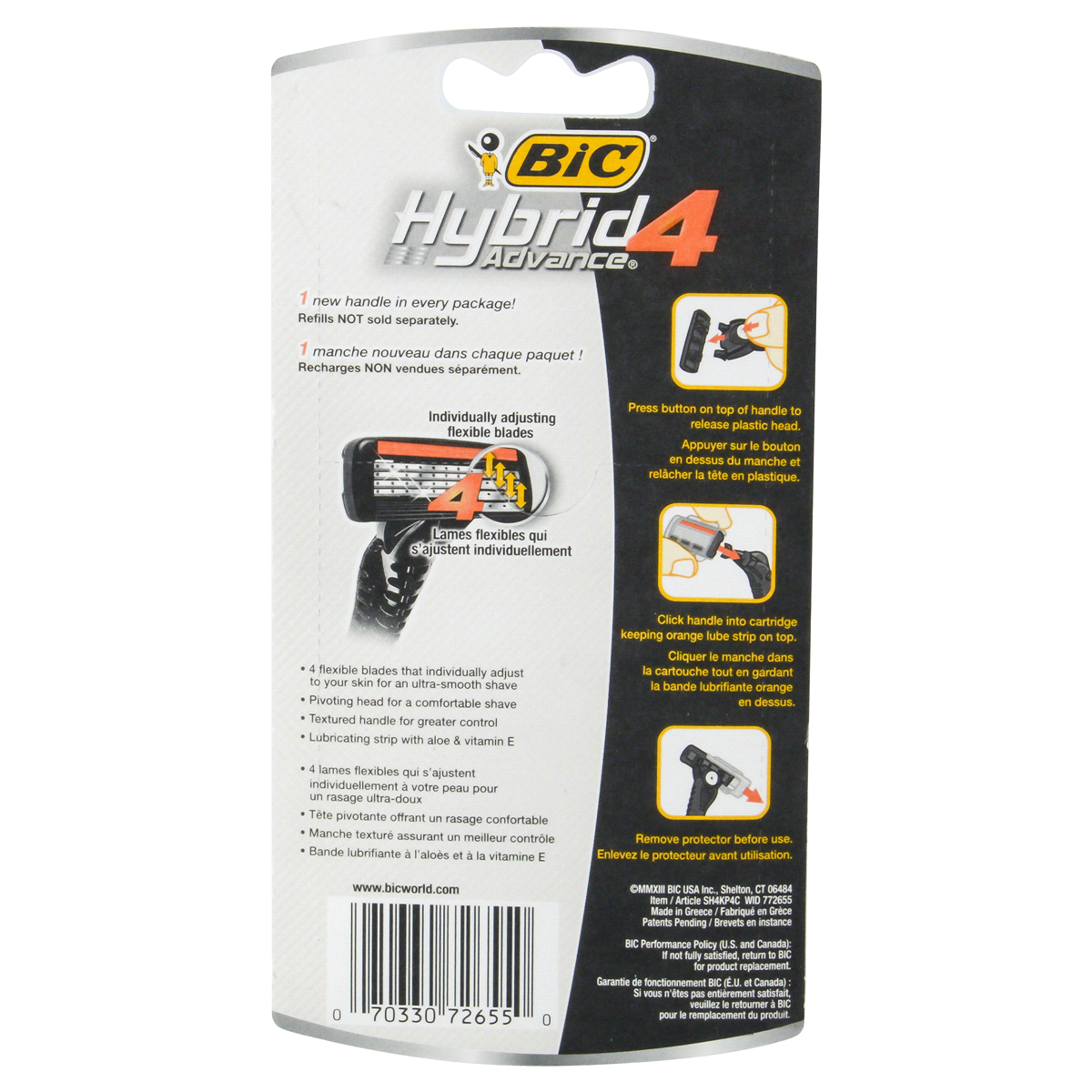 slide 2 of 2, BIC Flex 4 Hybrid Four Blade Disposable Razor, 4 ct