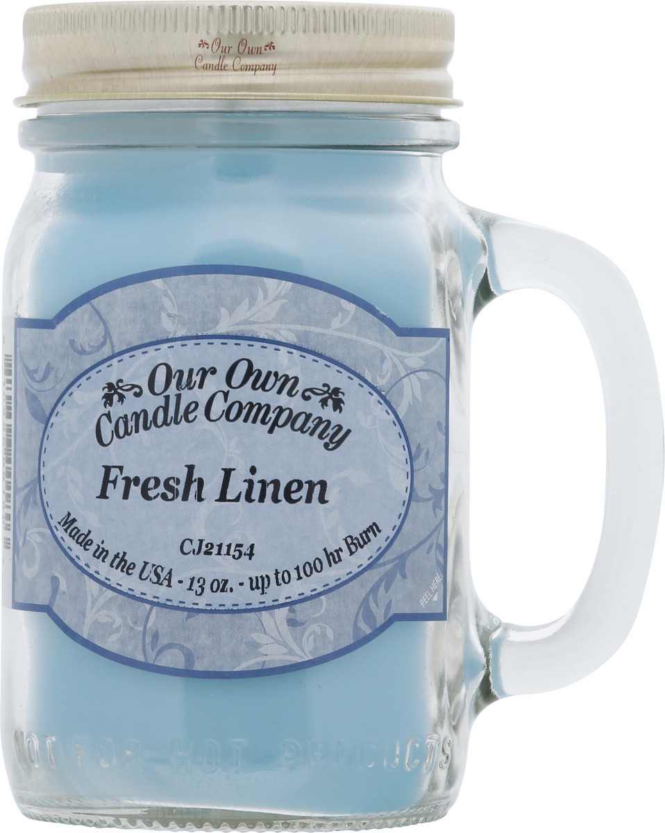 slide 8 of 12, Our Own Candle Company Candle, Fresh Linen, 1 ct