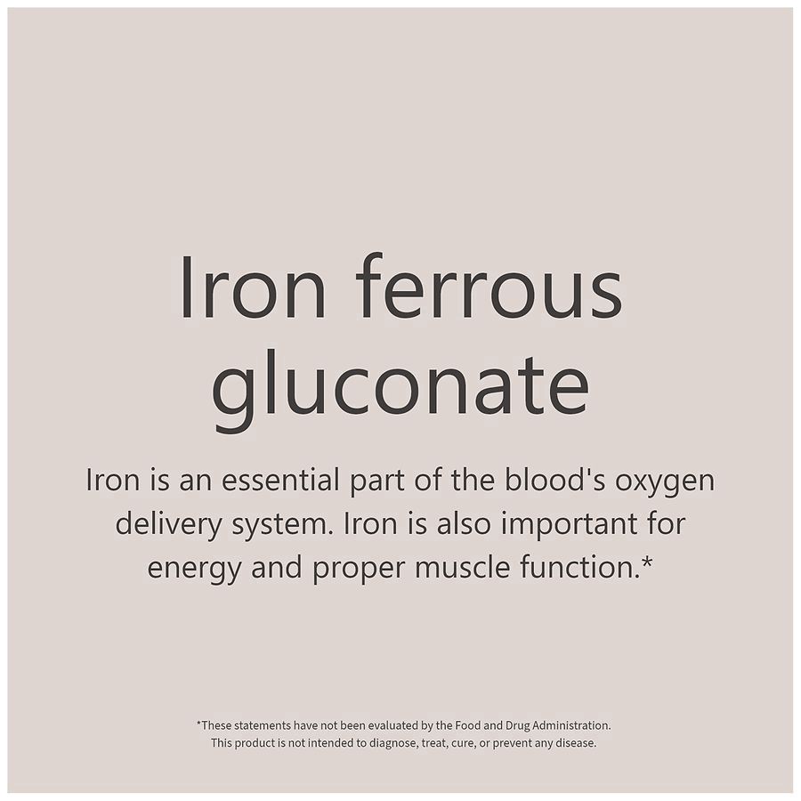 slide 3 of 5, Walgreens High Potency Iron Ferrous Gluconate Tablets 27 Mg, 100 ct