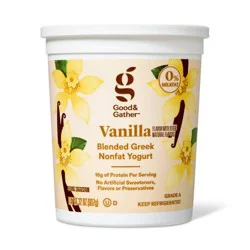 Greek Vanilla Nonfat Yogurt - 15g Protein 32oz - Good & Gather™