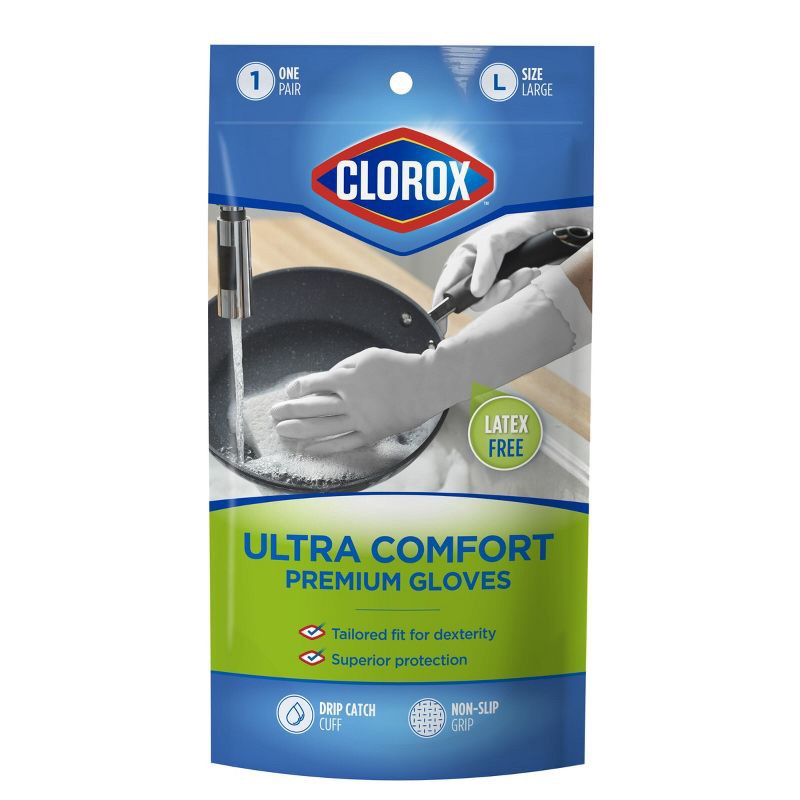 slide 1 of 3, Clorox Ultra Comfort Gloves - Large, 2 ct