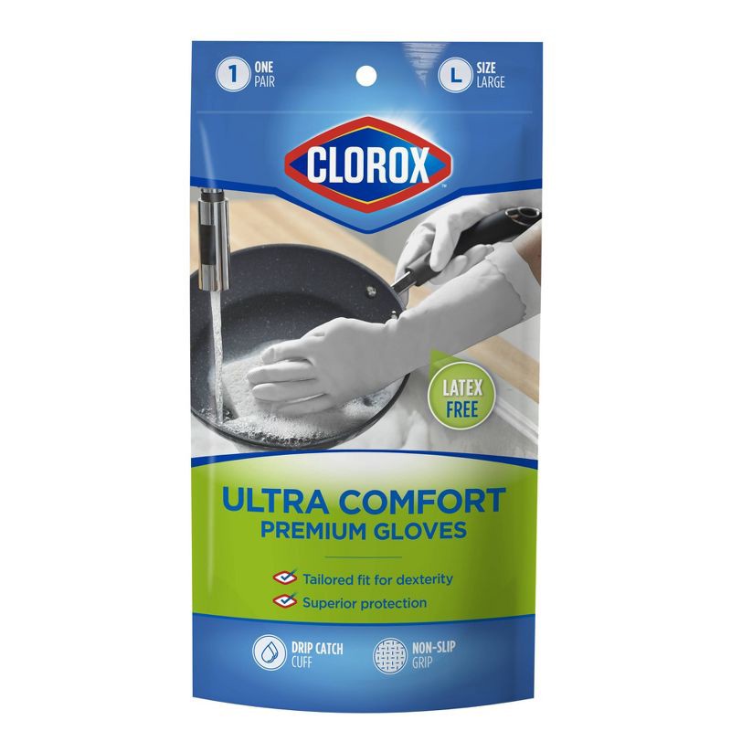 slide 4 of 4, Clorox Ultra Comfort Gloves - Large, 1 ct