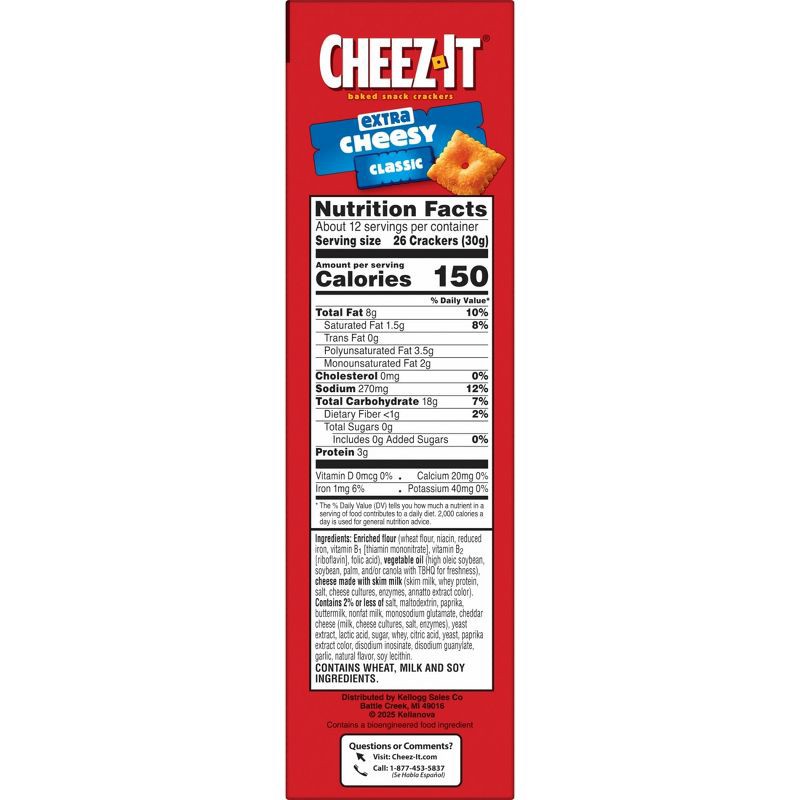 slide 2 of 10, Cheez-It Extra Cheesy Baked Snack Crackers - 12.4oz, 12.4 oz