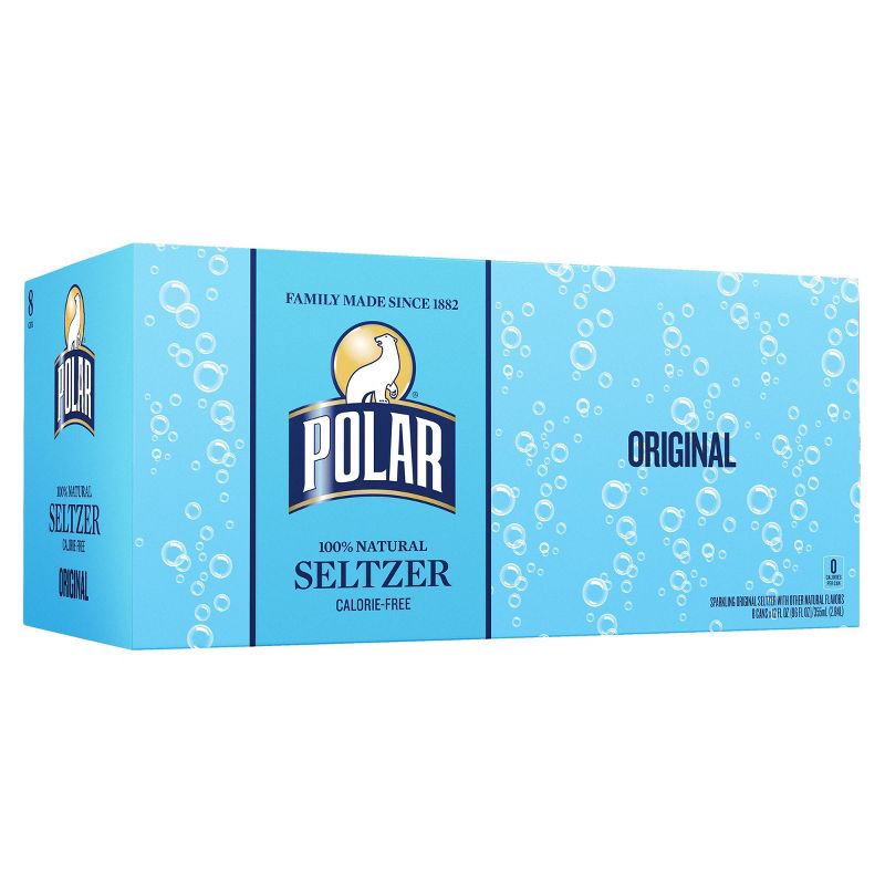slide 1 of 3, Polar Beverages Polar Original Seltzer Water - 8pk/12 fl oz Cans, 8 ct; 12 fl oz