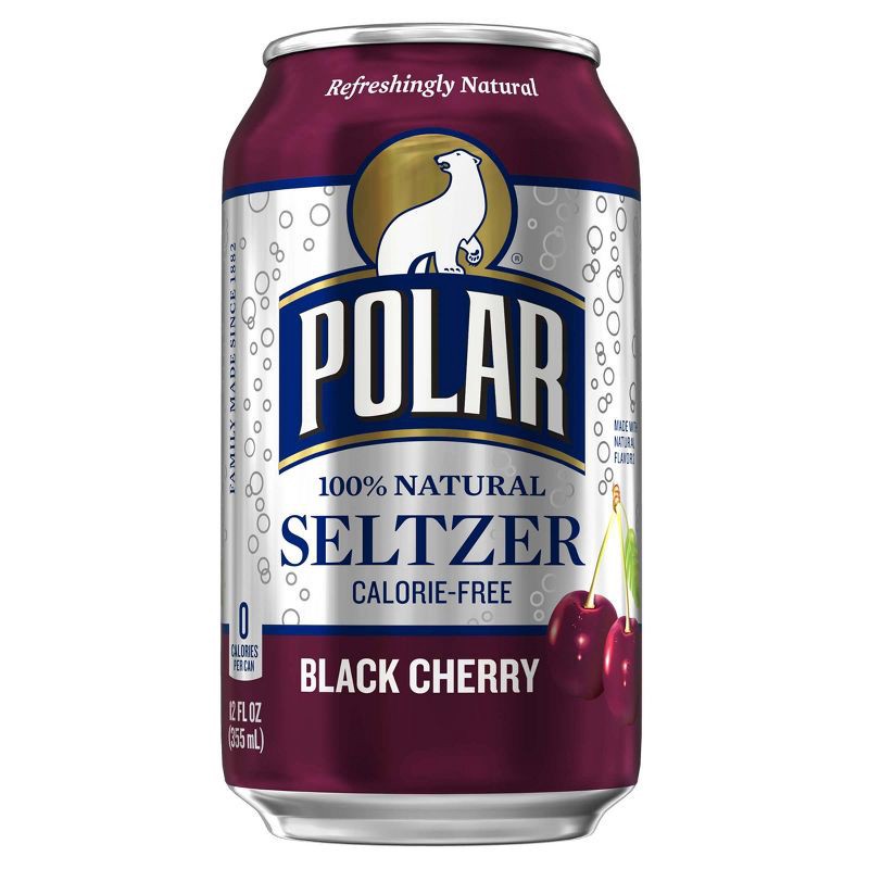 slide 2 of 3, Polar Beverages Polar Black Cherry Seltzer Water - 8pk/12 fl oz Cans, 8 ct; 12 fl oz