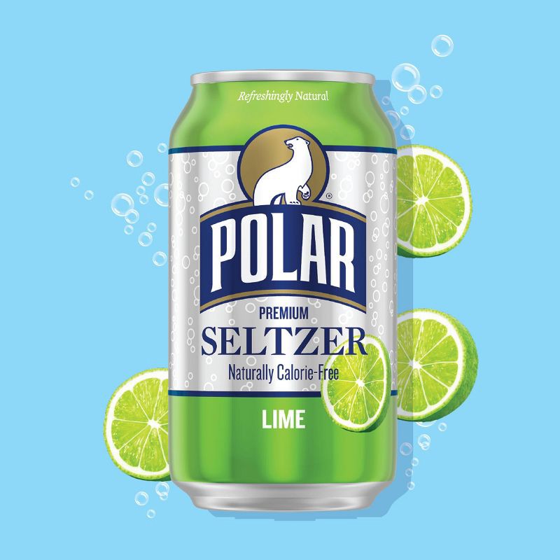 slide 2 of 7, Polar Beverages Polar Lime Seltzer Water - 8pk/12 fl oz Cans, 8 ct; 12 fl oz