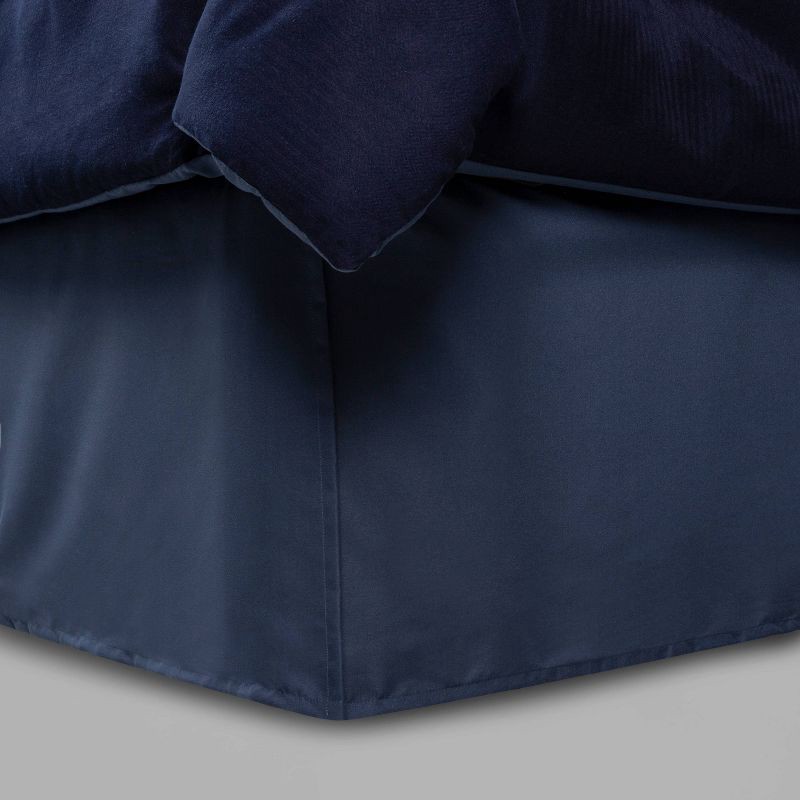 slide 3 of 4, 8pc Queen Applique Border Comforter Set Navy/Blue - Threshold™, 1 ct