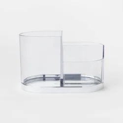 Accent Vanity Organizer Silver - Threshold™: Plastic Cosmetic Storage, Brush & Skincare Holder, Spot Clean