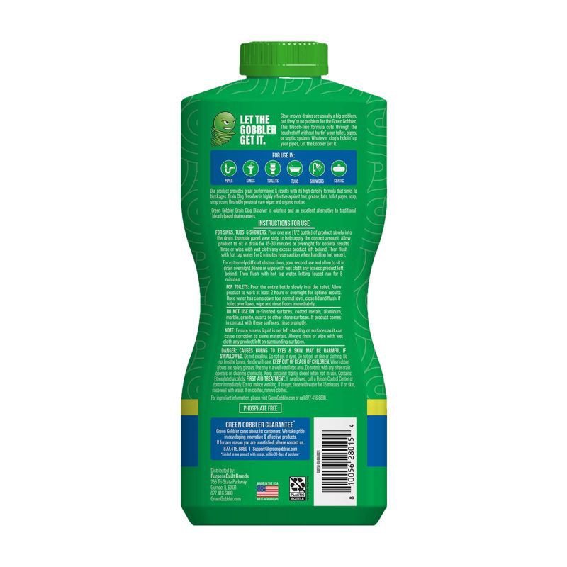 slide 3 of 10, Green Gobbler Drain Clog Dissolver - 31 fl oz, 31 fl oz