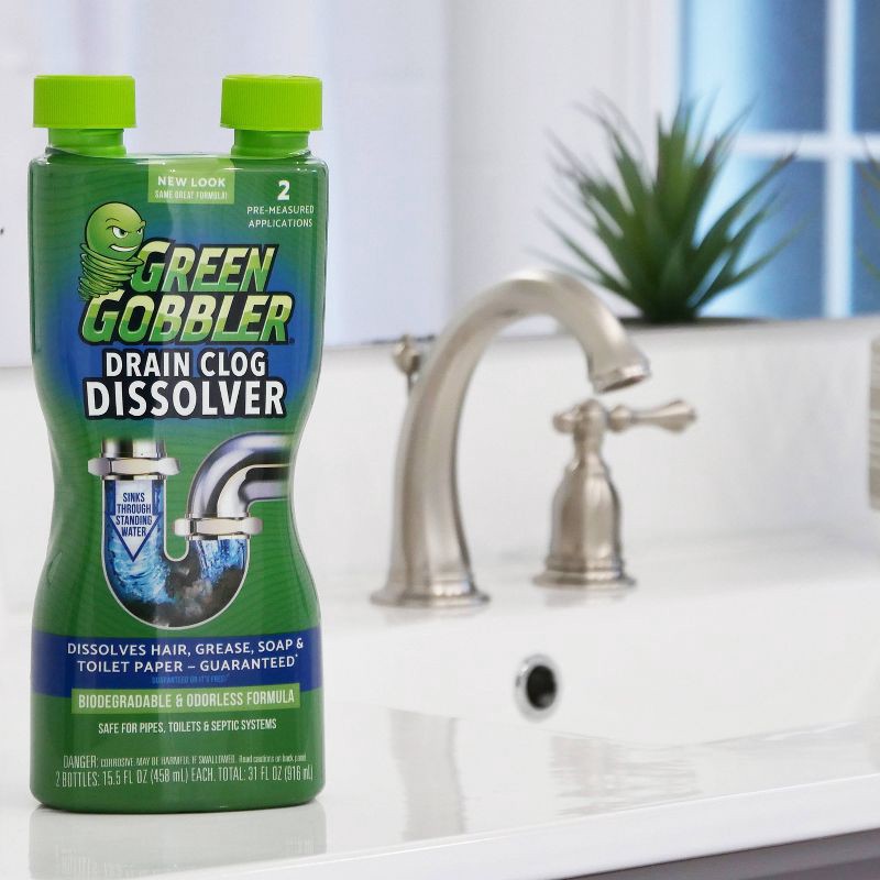 slide 4 of 17, Green Gobbler Drain Clog Dissolver - 31oz, 31 oz